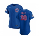 Men's Nike Chicago Cubs #30 Alec Mills Royal Alternate 2020 Authentic Player Baseball Jersey