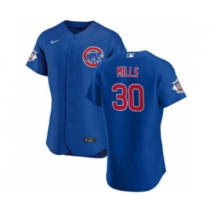 Men's Nike Chicago Cubs #30 Alec Mills Royal Alternate 2020 Authentic Player Baseball Jersey