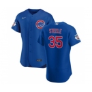 Men's Nike Chicago Cubs #35 Justin Steele Royal Alternate 2020 Authentic Player Baseball Jersey