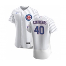 Men's Nike Chicago Cubs #40 Willson Contreras White Home 2020 Authentic Player Baseball Jersey