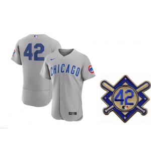 Men's Nike Chicago Cubs #42 Jackie Robinson Gray 2023 Authentic Team Baseball Jersey