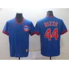 Men's Nike  Chicago Cubs #44 Anthony Rizzo Blue Throwback MLB Jersey