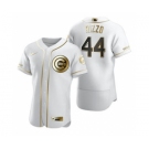 Men's Nike Chicago Cubs #44 Anthony Rizzo White 2020 Authentic Golden Edition Baseball Jersey