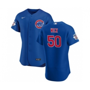 Men's Nike Chicago Cubs #50 Rowan Wick Royal Alternate 2020 Authentic Player Baseball Jersey