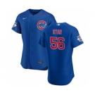 Men's Nike Chicago Cubs #56 Kyle Ryan Royal Alternate 2020 Authentic Player Baseball Jersey