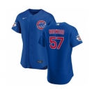 Men's Nike Chicago Cubs #57 James Norwood Royal Alternate 2020 Authentic Player Baseball Jersey