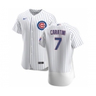 Men's Nike Chicago Cubs #7 Victor Caratini White Home 2020 Authentic Player Baseball Jersey