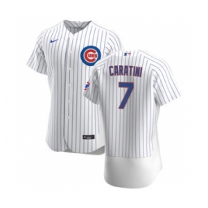Men's Nike Chicago Cubs #7 Victor Caratini White Home 2020 Authentic Player Baseball Jersey