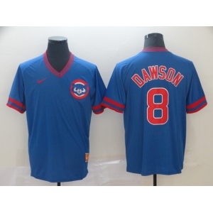 Men's Nike Chicago Cubs #8 Andre Dawson Blue Throwback MLB Jersey