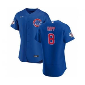 Men's Nike Chicago Cubs #8 Ian Happ Royal Alternate 2020 Authentic Player Baseball Jersey