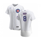 Men's Nike Chicago Cubs #8 Ian Happ White Home 2020 Authentic Player Baseball Jersey