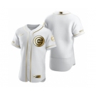 Men's Nike Chicago Cubs Blank White 2020 Authentic Golden Edition Baseball Jersey