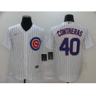 Nike Men's Chicago Cubs #40 Willson Contreras White Authentic Cool Base Baseball Jersey