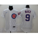 Nike Men's Chicago Cubs #9 Javier Baez White Home Flex Base Authentic Collection Baseball Jersey