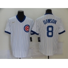 Nike Men's Mitchell and Ness Chicago Cubs #8 Andre Dawson Authentic White Throwback MLB Jersey