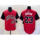 Men's Chicago White Sox #23 Michael Jordan Red Black 2025 City Connect Limited Stitched Baseball Jersey