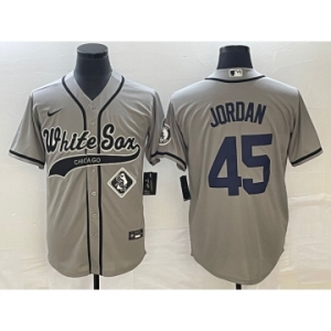 Men's Chicago White Sox #45 Michael Jordan Grey Cool Base Stitched Baseball Jersey