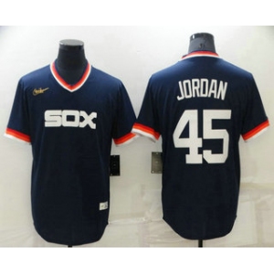 Men's Chicago White Sox #45 Michael Jordan Navy Blue Cooperstown Collection Cool Base Stitched Nike Jersey