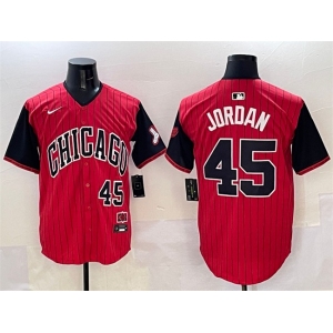 Men's Chicago White Sox #45 Michael Jordan Red Black 2025 City Connect Limited Stitched Baseball Jersey