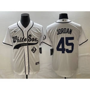 Men's Chicago White Sox #45 Michael Jordan White Cool Base Stitched Baseball Jersey