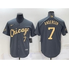Men's Chicago White Sox #7 Tim Anderson Number Grey 2022 All Star Stitched Cool Base Nike Jersey