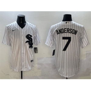 Men's Chicago White Sox #7 Tim Anderson White Cool Base Stitched Baseball Jersey