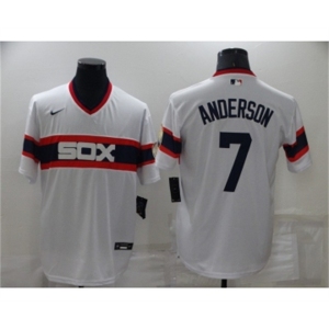 Men's Chicago White Sox #7 Tim Anderson White Pullover Stitched MLB Cool Base Nike Jersey