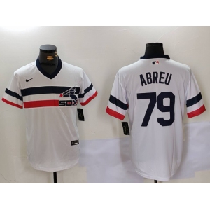Men's Chicago White Sox #79 Jose Abreu White NEW Throwback Cool Base Nike Jersey