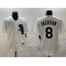 Men's Chicago White Sox #8 Bo Jackson White Cool Base Stitched Baseball Jersey
