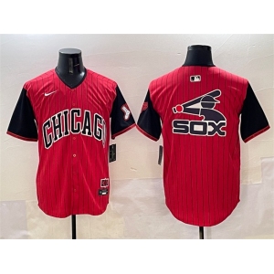 Mens Chicago White Sox Team Big Logo Red Black 2025 City Connect Limited Stitched Baseball Jersey