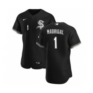 Men's Nike Chicago White Sox #1 Nick Madrigal Black Alternate 2020 Authentic Player Baseball Jersey