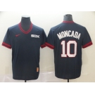 Men's Nike Chicago White Sox #10 Yoan Moncada Navy Blue M&N MLB Jersey