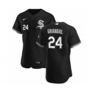 Men's Nike Chicago White Sox #24 Yasmani Grandal Black Alternate 2020 Authentic Player Baseball Jersey