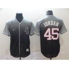 Men's Nike Chicago White Sox #45 Jordan Majestic Grey Drift Fashion MLB Jersey