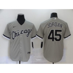 Men's Nike White Sox #45 Michael Jordan Gray 2020 Baseball Cool Base Jersey