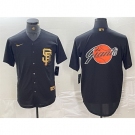 Men San Francisco Giants Black Team Big Logo Cool Base Stitched Baseball Jersey 4