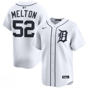 Men's Detroit Tigers #52 Troy Melton White 2024 Home Limited Stitched Baseball Jersey