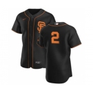 Men's Nike San Francisco Giants #2 Daniel Robertson Black Alternate 2020 Authentic Player Baseball Jersey