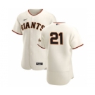 Men's Nike San Francisco Giants #21 Joey Bart Cream Home 2020 Authentic Player Baseball Jersey