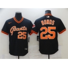 Men's Nike San Francisco Giants #25 Barry Bonds Black Retro Baseball Jersey