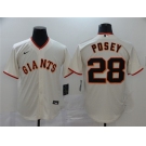 Men's Nike San Francisco Giants #28 Buster Posey Authentic Cream Alternate Cool Base Baseball Jersey