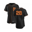 Men's Nike San Francisco Giants #28 Buster Posey Black Alternate 2020 Authentic Player Baseball Jersey