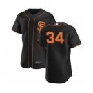 Men's Nike San Francisco Giants #34 Kevin Gausman Black Alternate 2020 Authentic Player Baseball Jersey