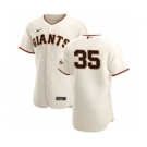 Men's Nike San Francisco Giants #35 Brandon Crawford Cream Home 2020 Authentic Player Baseball Jersey