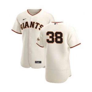 Men's Nike San Francisco Giants #38 Tyler Beede Cream Home 2020 Authentic Player Baseball Jersey