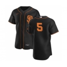 Men's Nike San Francisco Giants #5 Mike Yastrzemski Black Alternate 2020 Authentic Player Baseball Jersey