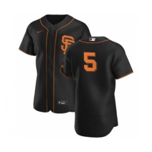 Men's Nike San Francisco Giants #5 Mike Yastrzemski Black Alternate 2020 Authentic Player Baseball Jersey