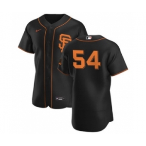 Men's Nike San Francisco Giants #54 Reyes Moronta Black Alternate 2020 Authentic Player Baseball Jersey