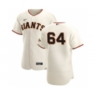 Men's Nike San Francisco Giants #64 Shaun Anderson Cream Home 2020 Authentic Player Baseball Jersey