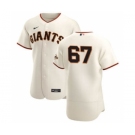 Men's Nike San Francisco Giants #67 Sam Selman Cream Home 2020 Authentic Player Baseball Jersey